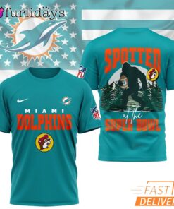Miami Dolphins NFL Bigfoot At The Super Bowl 3D T-Shirt