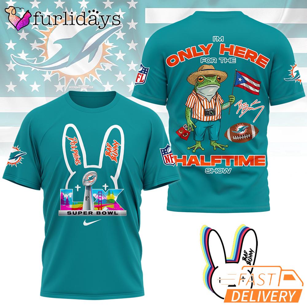 Miami Dolphins Super Bowl Halftime Show Bad Bunny Signature 3D T-Shirt Miami Dolphins Super Bowl Halftime Show Bad Bunny Signature 3D T-Shirt