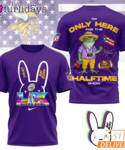 Minnesota Vikings Super Bowl Halftime Show Bad Bunny Signature 3D T-Shirt