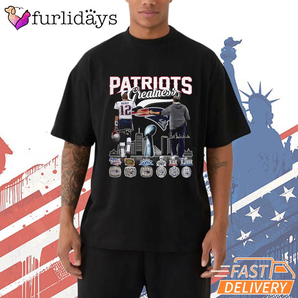 New England Patriots Brady 12 Trophy Timeline Graphic T-Shirt New England Patriots Brady 12 Trophy Timeline Graphic T-Shirt