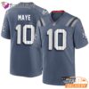New England Patriots Drake Maye 10 Gray Football Jersey NFL Future Star Edition