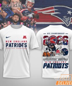 New England Patriots NFL 2026 AFC Champions 3D T-Shirt