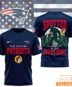 New England Patriots NFL Bigfoot At The Super Bowl 3D T-Shirt