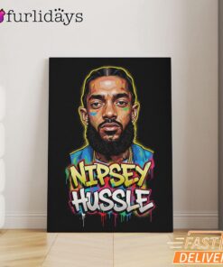 Nipsey Hussle Abstract Graffiti Canvas Urban Hip Hop Style, Rap Lengends Poster