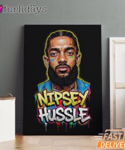 Nipsey Hussle Abstract Graffiti Canvas Urban Hip Hop Style, Rap Lengends Poster