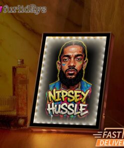 Nipsey Hussle Abstract Graffiti Mirror Night Light Urban Hip Hop Style, Rapper Lamp