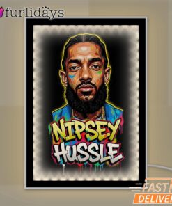 Nipsey Hussle Abstract Graffiti Mirror Night Light Urban Hip Hop Style, Rapper Lamp