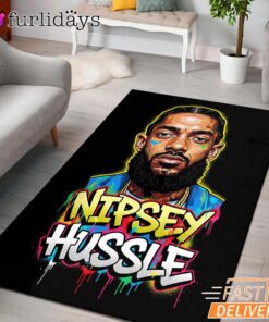 Nipsey Hussle Abstract Graffiti Rectangle Rug Urban Hip Hop Style