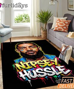 Nipsey Hussle Abstract Graffiti Rectangle Rug Urban Hip Hop Style