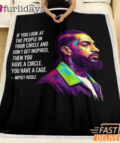 Nipsey Hussle Color Portrait Blanket Inspirational Hip Hop Art