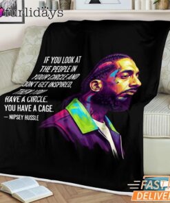 Nipsey Hussle Color Portrait Blanket Inspirational Hip Hop Art