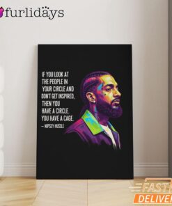Nipsey Hussle Color Portrait Canvas Inspirational Hip Hop Art, Rap Lengends Poster