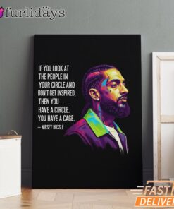 Nipsey Hussle Color Portrait Canvas Inspirational Hip Hop Art, Rap Lengends Poster