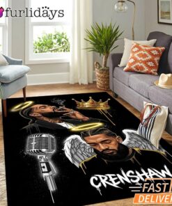 Nipsey Hussle Crenshaw Angel Rectangle Rug Crown and Halo Tribute