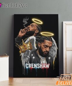 Nipsey Hussle Crenshaw Street Canvas Rap Legend Memorial, Rap Lengends Poster
