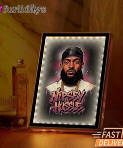 Nipsey Hussle Faith Over Fear Mirror Night Light Inspirational Streetwear, Rapper Lamp