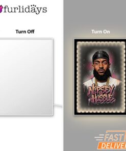 Nipsey Hussle Faith Over Fear Mirror Night Light Inspirational Streetwear, Rapper Lamp