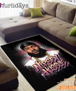 Nipsey Hussle Faith Over Fear Rectangle Rug Inspirational Streetwear
