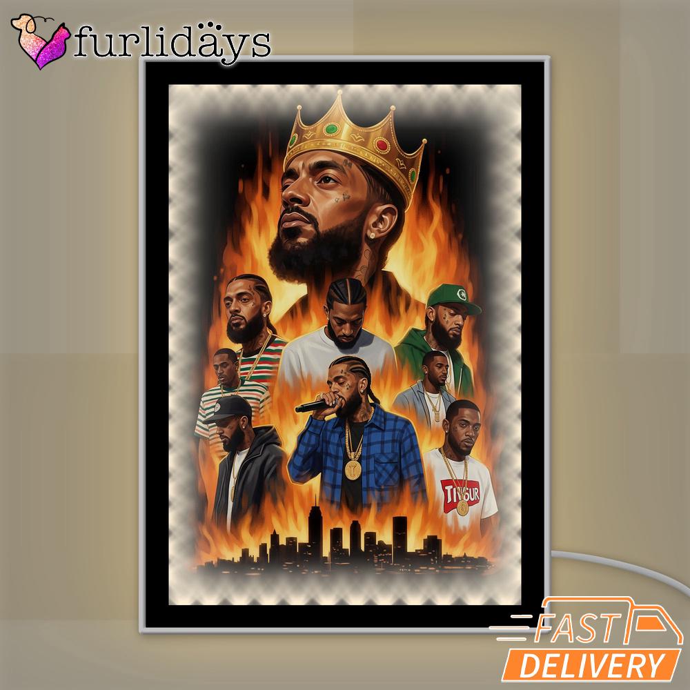 Nipsey Hussle Flames City Mirror Night Light Powerful Rap Icon Art, Rapper Lamp Nipsey Hussle Flames City Mirror Night Light Powerful Rap Icon Art, Rapper Lamp