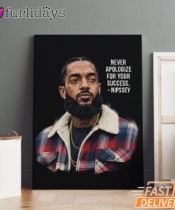Nipsey Hussle Flannel Style Canvas Urban Rap Legend Tribute, Rap Lengends Poster