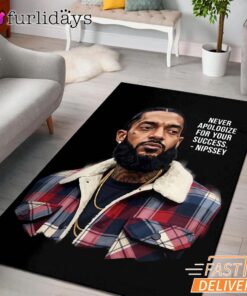 Nipsey Hussle Flannel Style Rectangle Rug Urban Rap Legend Tribute