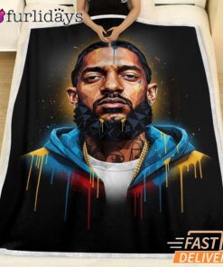 Nipsey Hussle Golden Portrait Blanket Graffiti Street Style