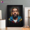 Nipsey Hussle Golden Portrait Canvas Graffiti Street Style, Rap Lengends Poster