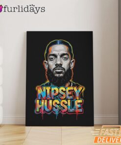 Nipsey Hussle Graffiti Art Canvas Bold Streetwear Tribute, Rap Lengends Poster