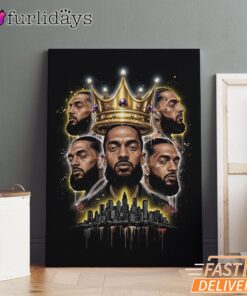 Nipsey Hussle King Tribute Canvas Crown Legacy Edition, Rap Lengends Poster