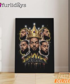 Nipsey Hussle King Tribute Canvas Crown Legacy Edition, Rap Lengends Poster