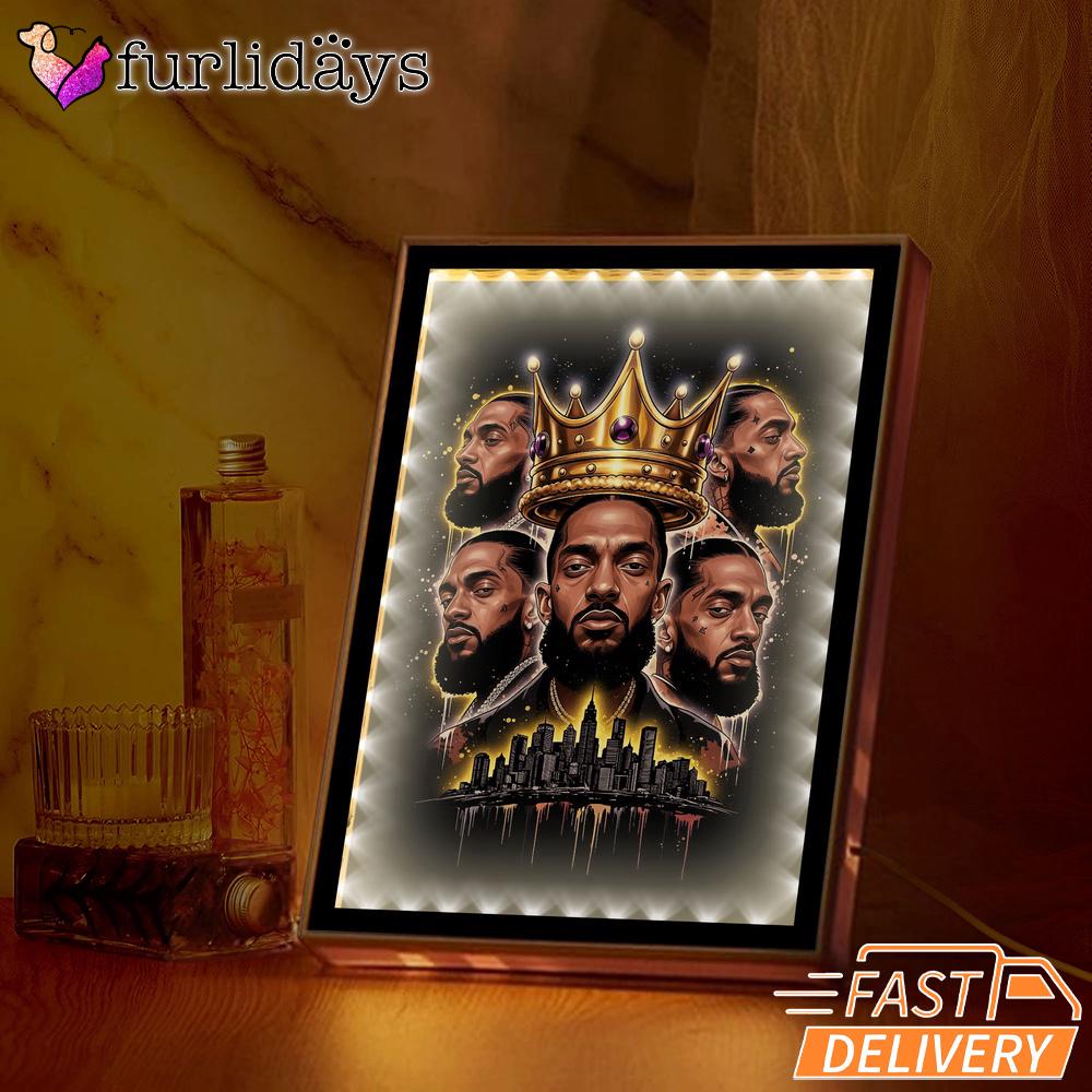 Nipsey Hussle King Tribute Mirror Night Light Crown Legacy Edition, Rapper Lamp Nipsey Hussle King Tribute Mirror Night Light Crown Legacy Edition, Rapper Lamp