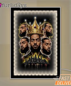 Nipsey Hussle King Tribute Mirror Night Light Crown Legacy Edition, Rapper Lamp