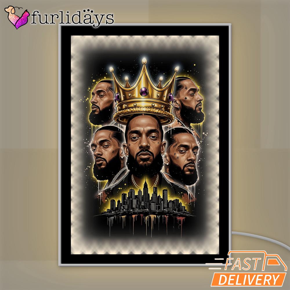 Nipsey Hussle King Tribute Mirror Night Light Crown Legacy Edition, Rapper Lamp Nipsey Hussle King Tribute Mirror Night Light Crown Legacy Edition, Rapper Lamp