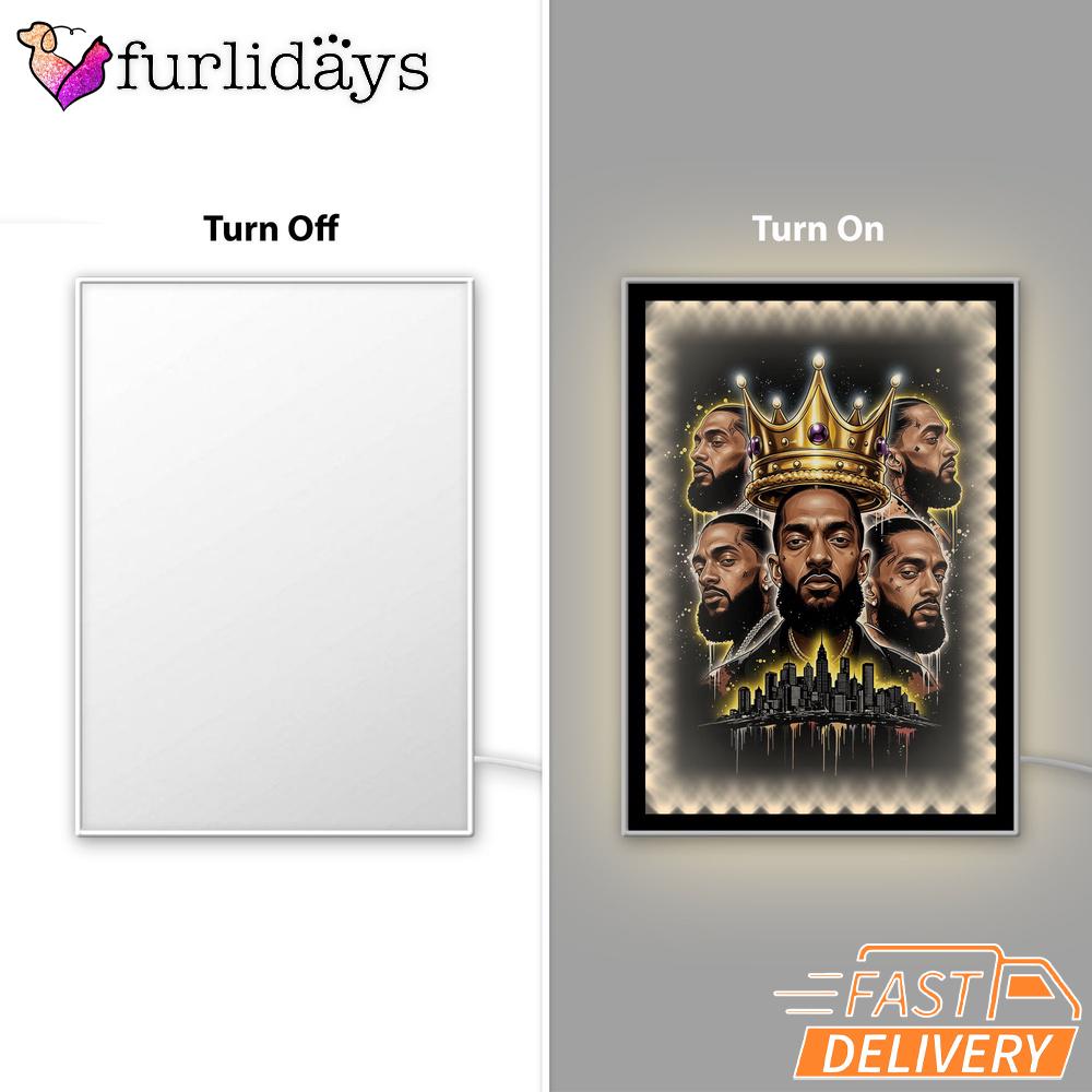 Nipsey Hussle King Tribute Mirror Night Light Crown Legacy Edition, Rapper Lamp Nipsey Hussle King Tribute Mirror Night Light Crown Legacy Edition, Rapper Lamp