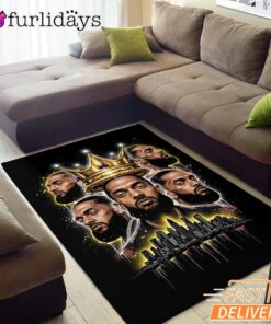 Nipsey Hussle King Tribute Rectangle Rug Crown Legacy Edition