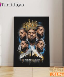 Nipsey Hussle Multi Portrait Canvas Urban Street Tribute, Rap Lengends Poster