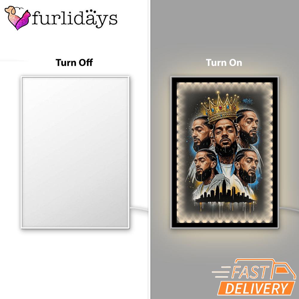 Nipsey Hussle Multi Portrait Mirror Night Light Urban Street Tribute, Rapper Lamp Nipsey Hussle Multi Portrait Mirror Night Light Urban Street Tribute, Rapper Lamp