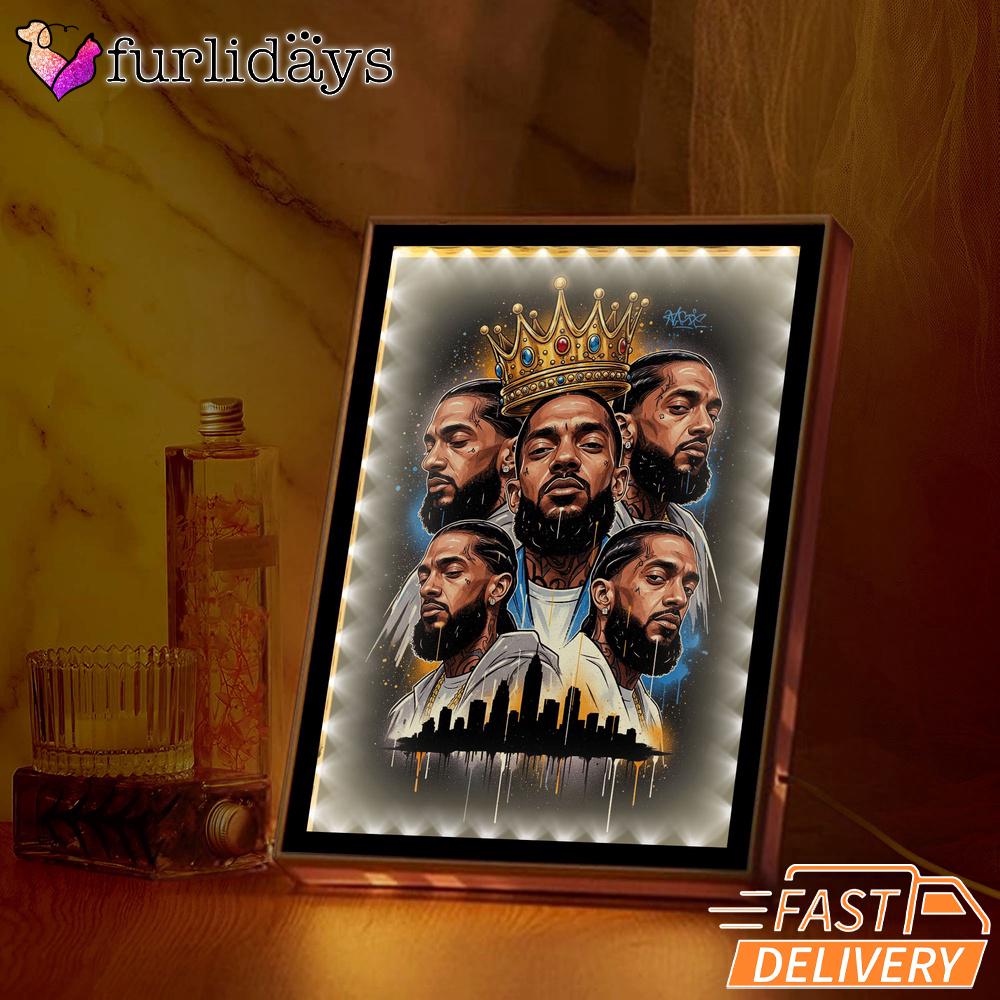 Nipsey Hussle Multi Portrait Mirror Night Light Urban Street Tribute, Rapper Lamp Nipsey Hussle Multi Portrait Mirror Night Light Urban Street Tribute, Rapper Lamp