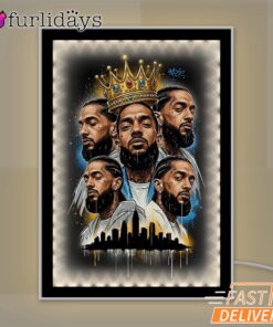 Nipsey Hussle Multi Portrait Mirror Night Light Urban Street Tribute, Rapper Lamp
