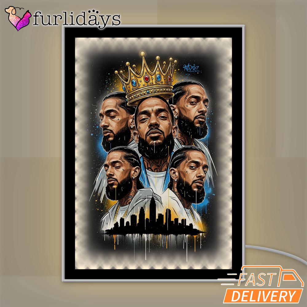 Nipsey Hussle Multi Portrait Mirror Night Light Urban Street Tribute, Rapper Lamp Nipsey Hussle Multi Portrait Mirror Night Light Urban Street Tribute, Rapper Lamp