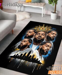 Nipsey Hussle Multi Portrait Rectangle Rug Urban Street Tribute