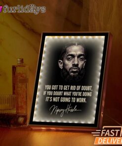 Nipsey Hussle Quote Mirror Night Light Motivational Streetwear Style, Rapper Lamp