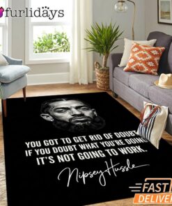 Nipsey Hussle Quote Rectangle Rug Motivational Streetwear Style