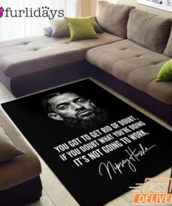 Nipsey Hussle Quote Rectangle Rug Motivational Streetwear Style