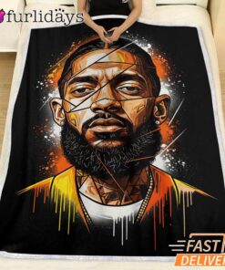 Nipsey Hussle Realistic Portrait Blanket Urban Hip Hop Art