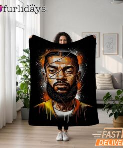 Nipsey Hussle Realistic Portrait Blanket Urban Hip Hop Art