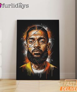 Nipsey Hussle Realistic Portrait Canvas Urban Hip Hop Art, Rap Lengends Poster