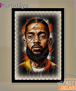 Nipsey Hussle Realistic Portrait Mirror Night Light Urban Hip Hop Art, Rapper Lamp