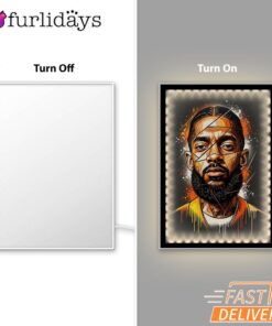 Nipsey Hussle Realistic Portrait Mirror Night Light Urban Hip Hop Art, Rapper Lamp
