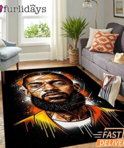 Nipsey Hussle Realistic Portrait Rectangle Rug Urban Hip Hop Art